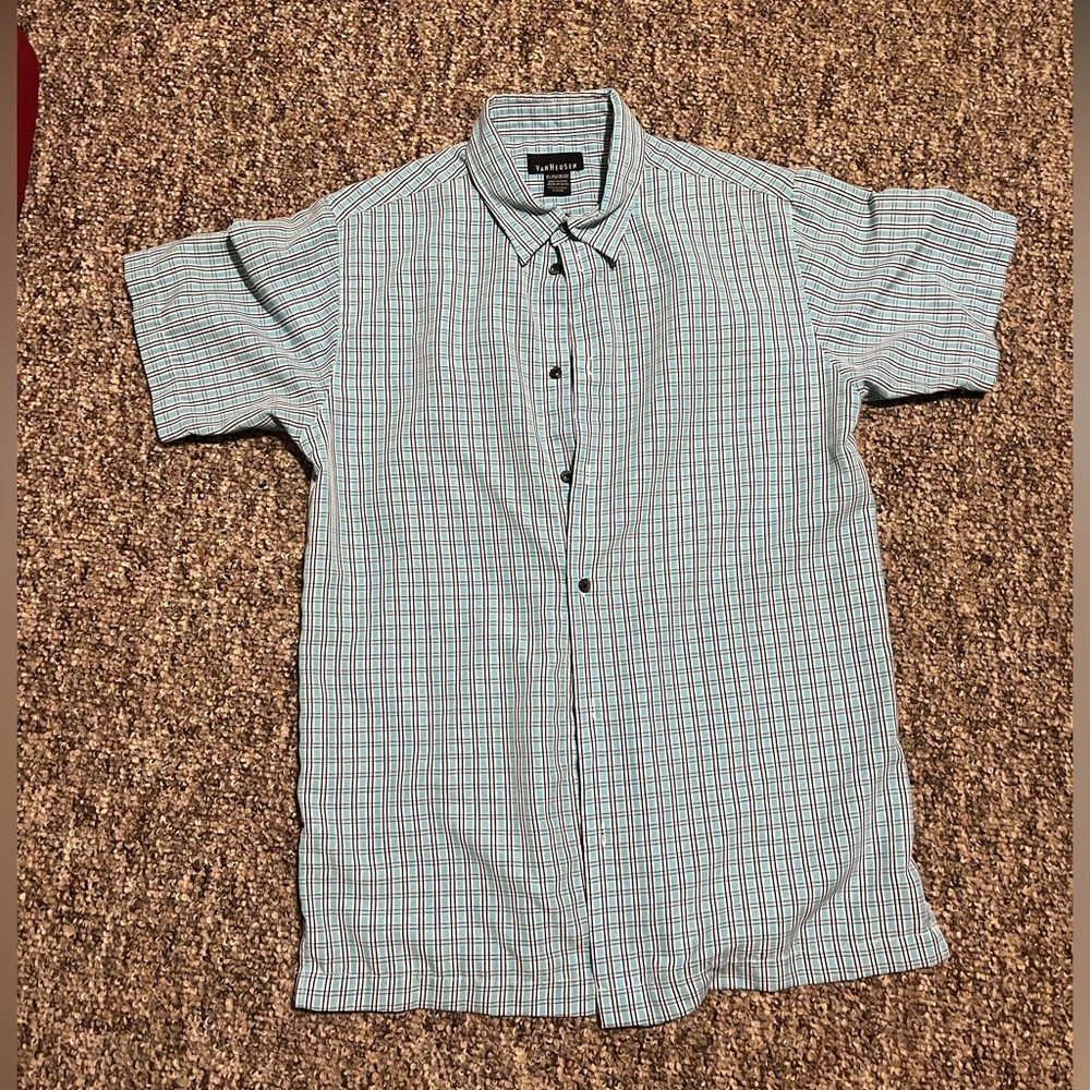 Blue button down shirt kids xl